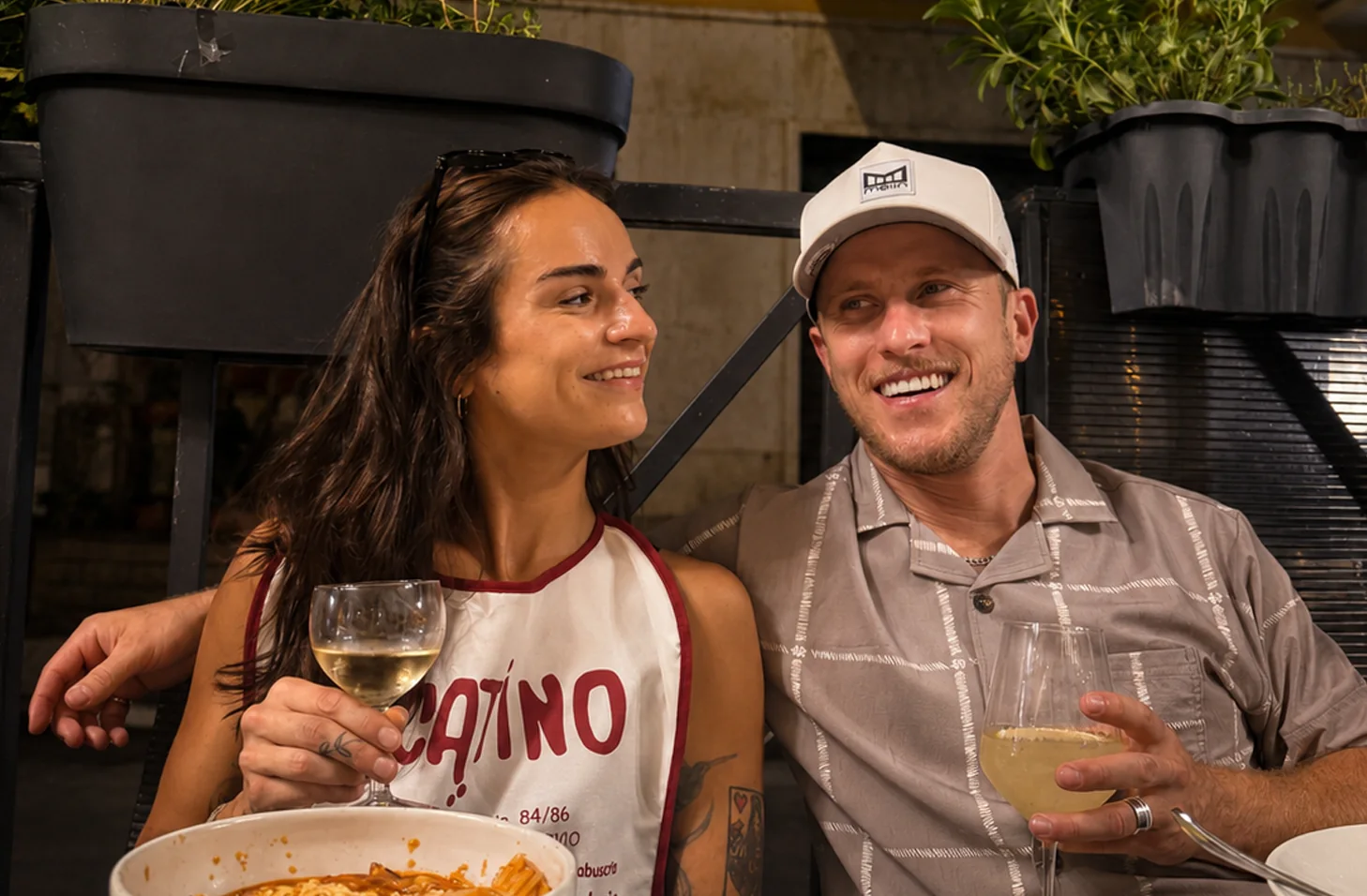 Jason and Steph over dinner