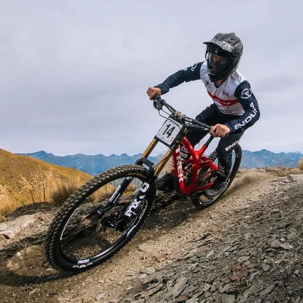 Jason Connor racing a downhill stage