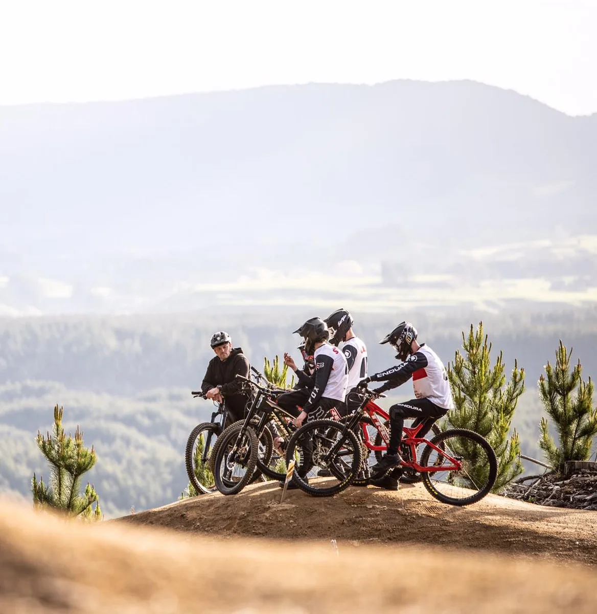 The squad riding out along a ridge line